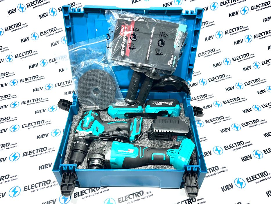 Набор 2в1 Шуруповерт+болгарка Grand ДА 20/13UBL + МШУ 20BL 2акм/4Ам