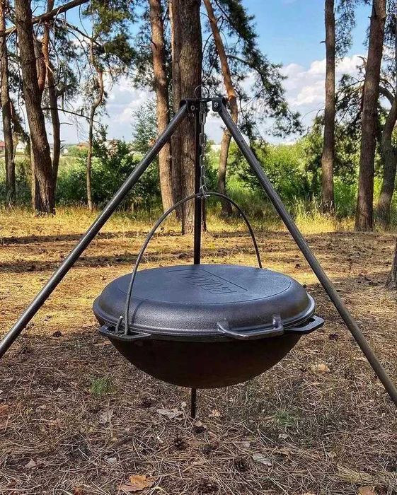Хит сезона! Казан чугунный 12л азиатский, казан чавунний не бу, котелок туристический походный для ухи, плова