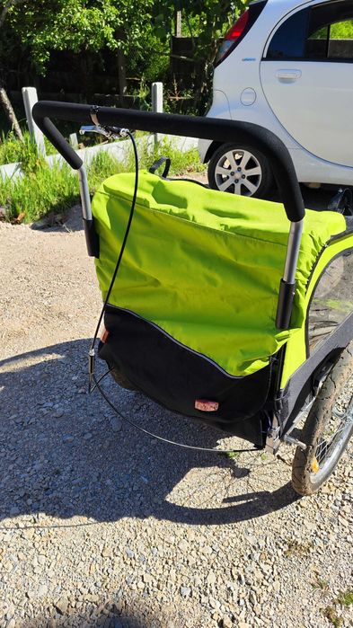 Reboque Bicicleta 2 em 1 para 2 Crianças de 2 com Cinto de Segurança