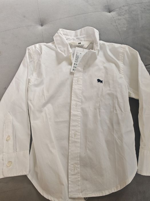 Biała koszula z długim rękawem 92 NOWA