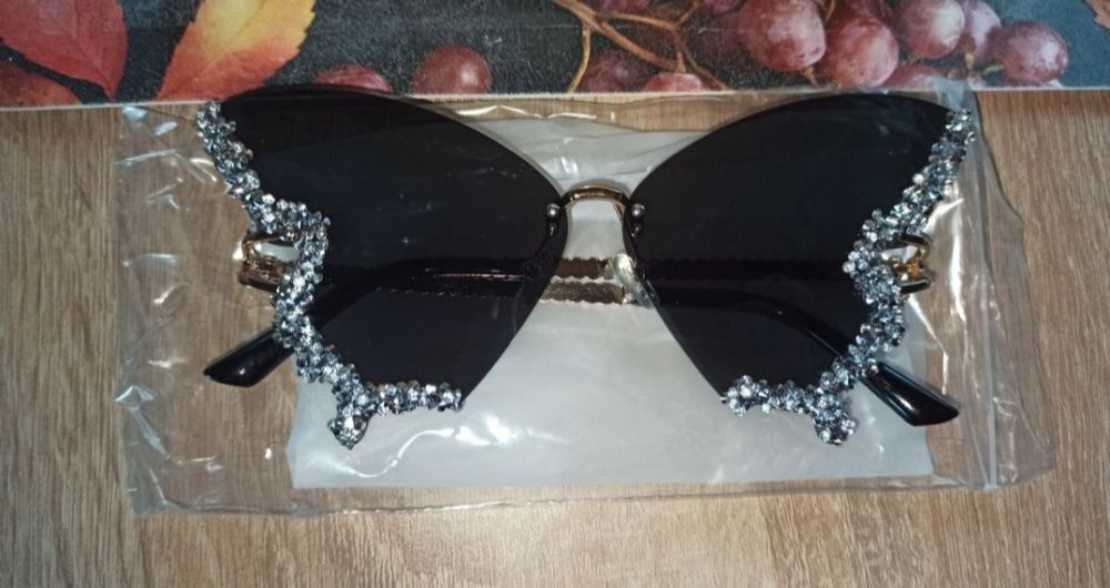 Okulary damskie przeciwsłoneczne w kształcie motyla