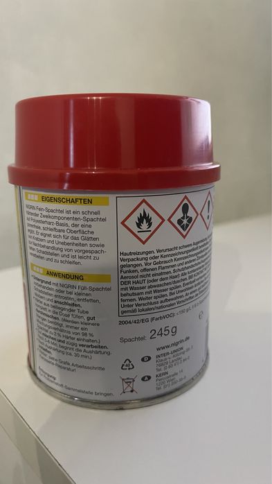 Автомобильная шпаклевка Nigrin