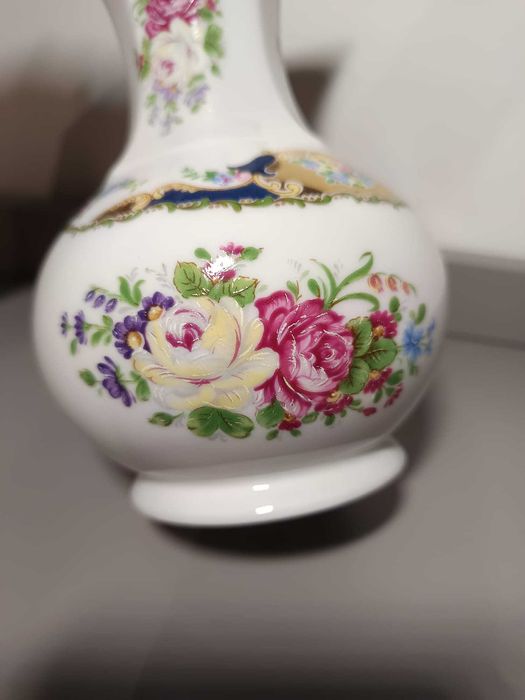 Jarra Limoges Vizavi – Porcelana Fina, Pintura Floral com Dourados