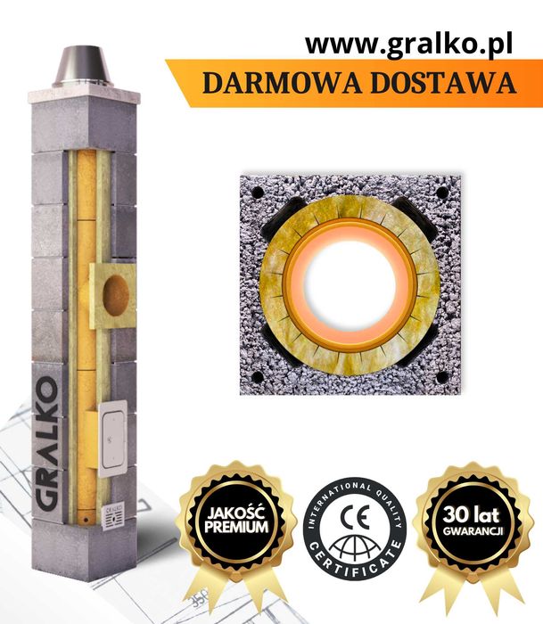 Komin systemowy 8m K fi 200 GRALKO IZOLOWANY System Kominowy