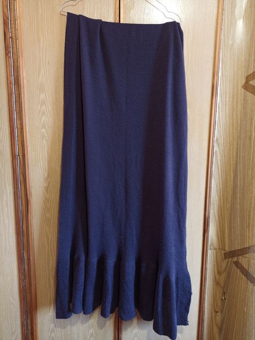 Шаль теплая темно-фиолетовая 230Х70 си