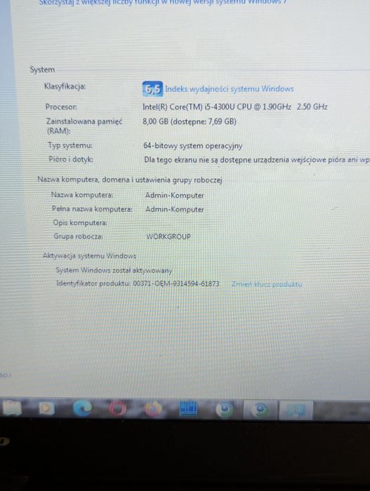 Lenovo ThinkPad T440S  8gb ram i5 120gb SSD bateria 2,5h Windows 7