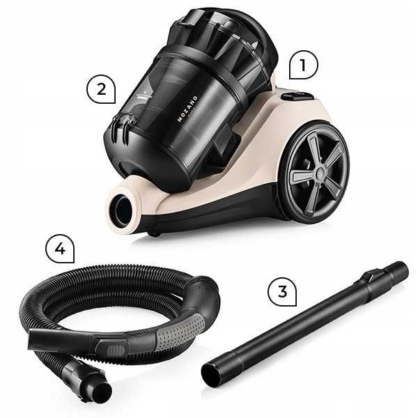 ZESTAW 15w1 Odkurzacz cyklonowy bezworkowy tradycyjny HEPA szczotki 3L