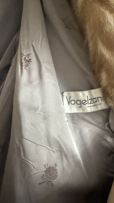 Oryginalnie futro z norki naturalnej S M L  biało beżowe delikatne
