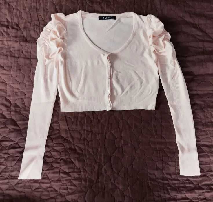 Sweter krótki , pudrowy róż