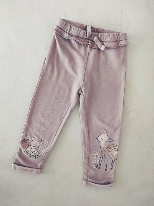 Spodnie spodenki dresowe dresy beżowe liliowe so cute 86