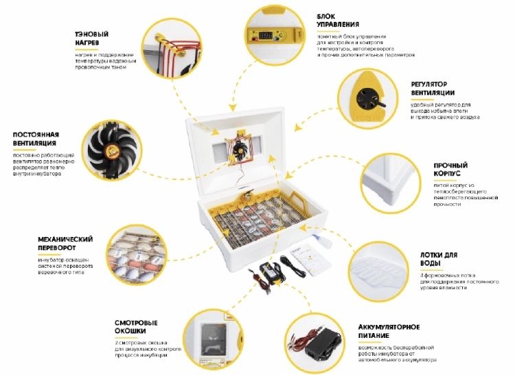 Інкубатор автоматичний Тен/лампи 220в + Влагомер Теплуша Инкубатор !