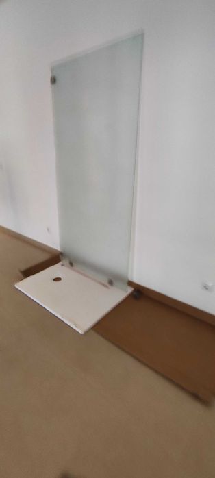 Base de duche com painel de vidro 70x100