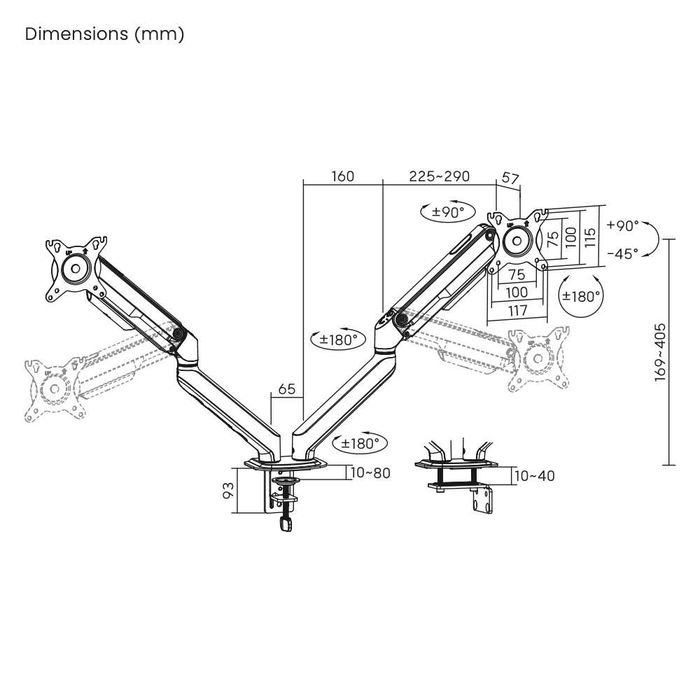 Настільне кріплення для монітора ITech MBSG-04F 17"-32"