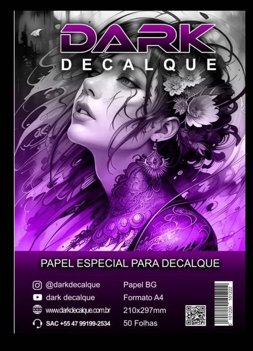 Papel stencil para tatuagens Dark