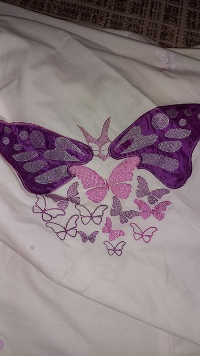 Штори білі з принтом та підкладкою 2шт