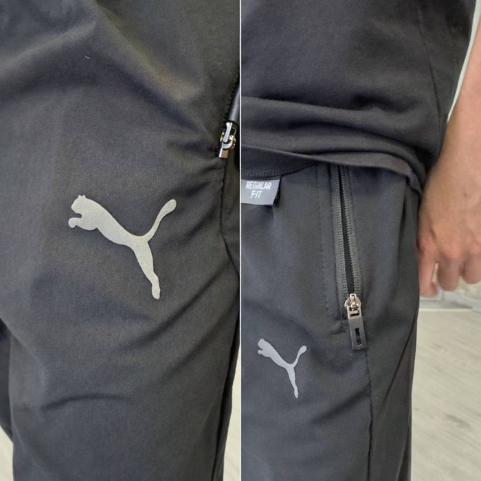 Чоловічі весняно-літні штани Puma чорні Туреччина легкі дихаючі.