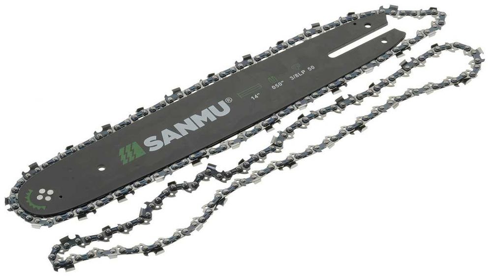 Шина SANMU 14" (35 см) + цепи для твердых пород 3/8" 25 зубов ,цепш888