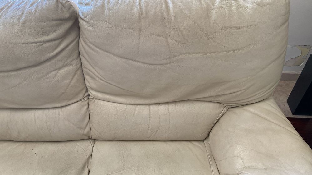 Sofa 2 lugares pele branca Divani & Divani