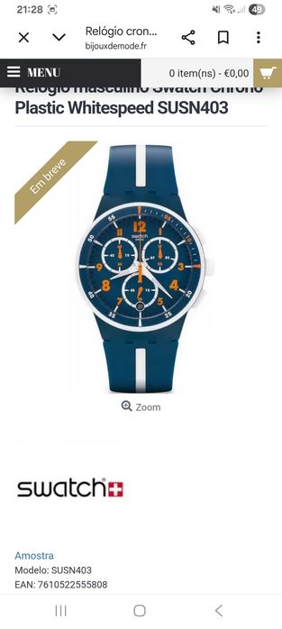 Relógio masculino Swiss Swatch