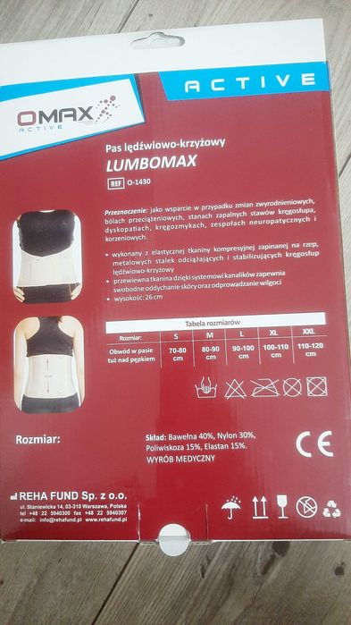 Pas lędźwiowo-krzyżowy „Lumbomax” beżowy 0-1430 rozmiar L
