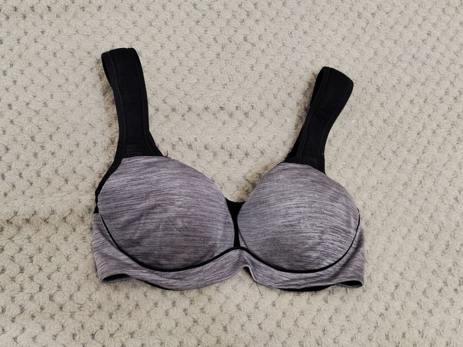 Stanik sportowy 34b biustonosz top szary