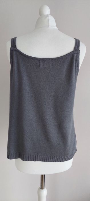 Simple r.44 szara koszulka na ramiączkach wiskoza+wełna+kaszmir