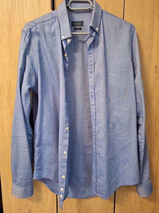 Koszula męska zara 40 m niebieska slim fit