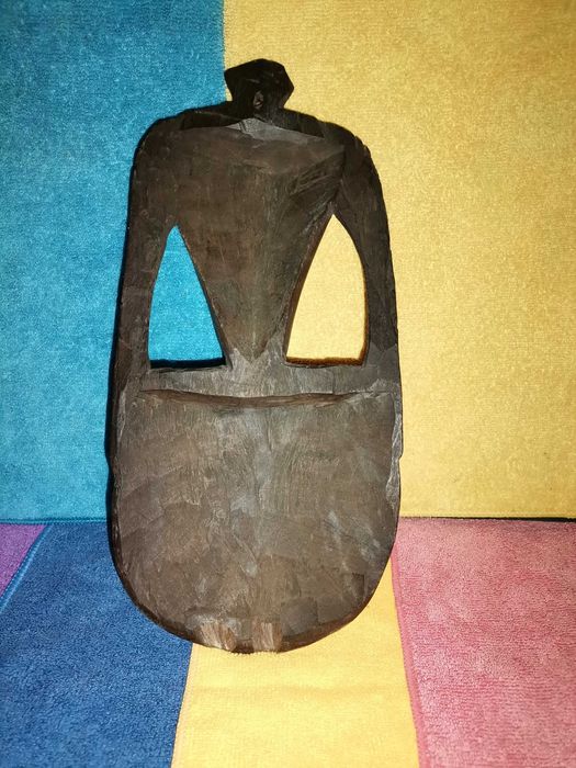 Máscara Escultura africana Rosto em madeira