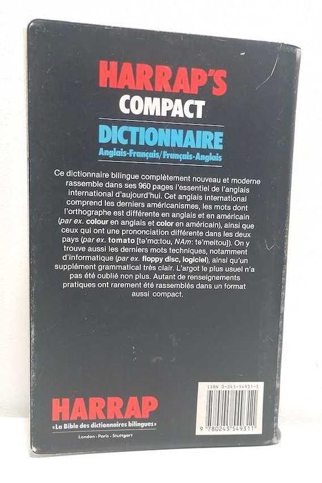 Harrap's Compact Dictionnaire Anglais- Français / Français-Anglais