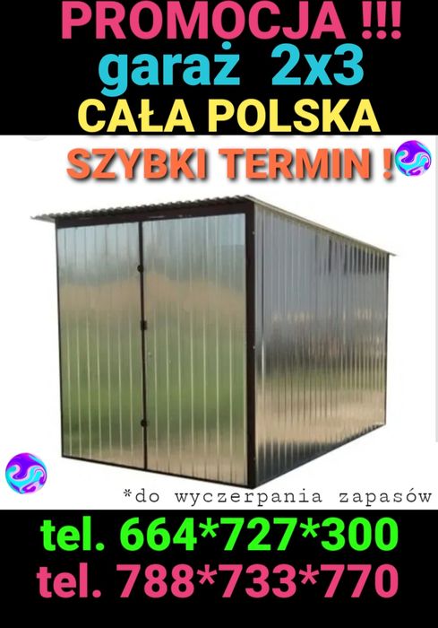 Garaż blaszany Garaże Blaszak MOCNY ! Szybko i Tanio ! CAŁA POLSKA