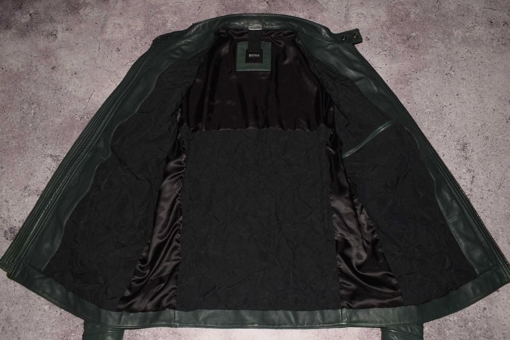 Hugo Boss Leather Bomber (Чоловіча Преміальна Шкіряна Куртка Бомбер )