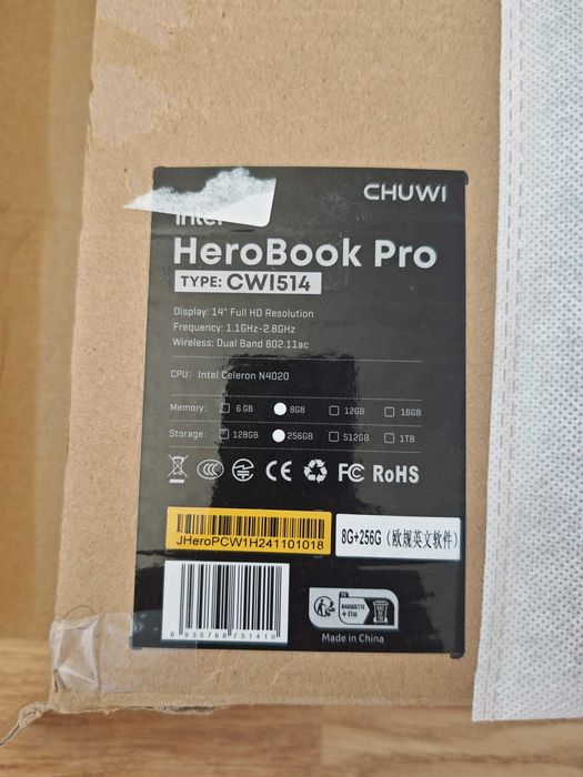Chuwi HeroBook Pro N4020/8GB/256GB 14.1” IPS