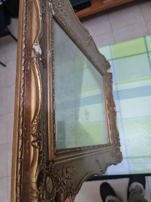 Moldura antiga talha dourada