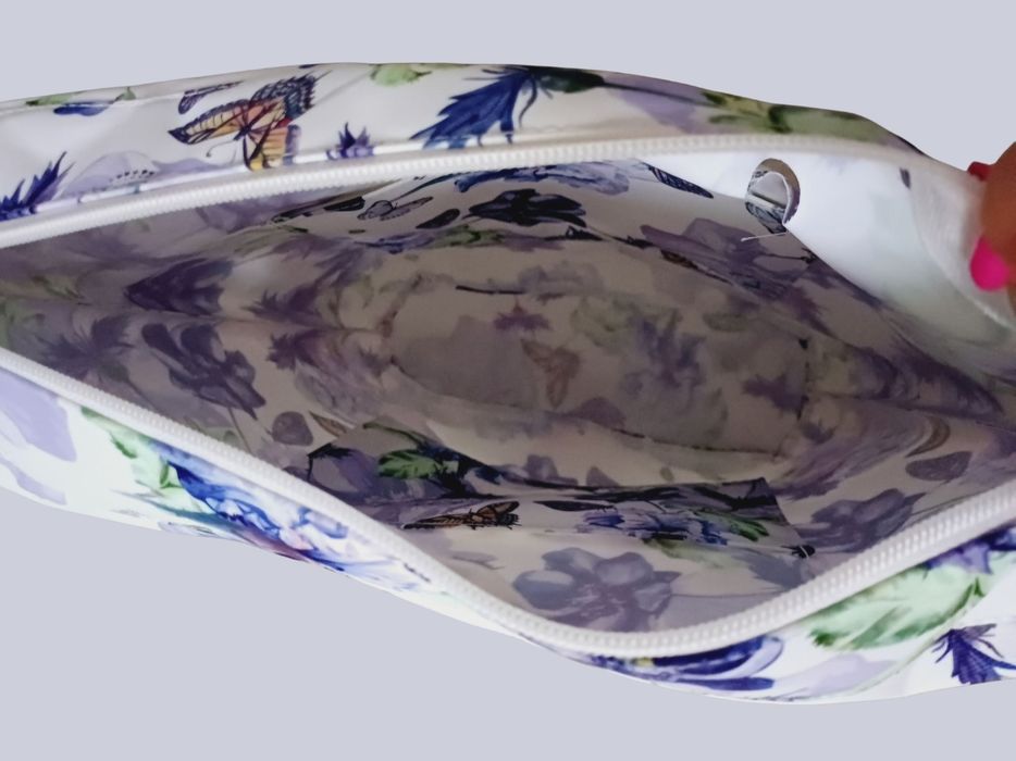O Bag Standard, organizer w fioletowe, granatowe kwiaty do torebki