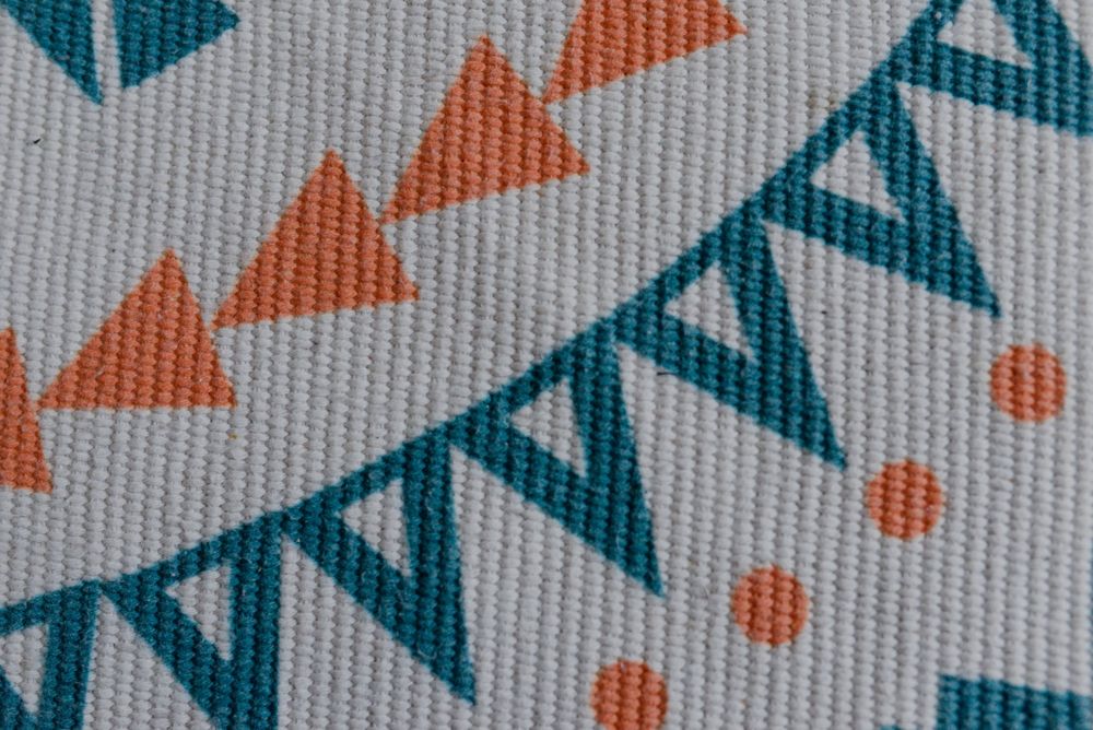 Dywan okrągły bawełniany 120 cm boho etno mandala frędzle turkusowy