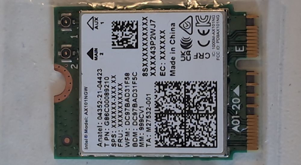 Módulo Intel Wi-Fi 6 AX101 novo