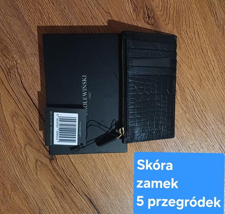 Portfel skórzany nowy, etui na karty, mały Portfel do listonoszki NOWY