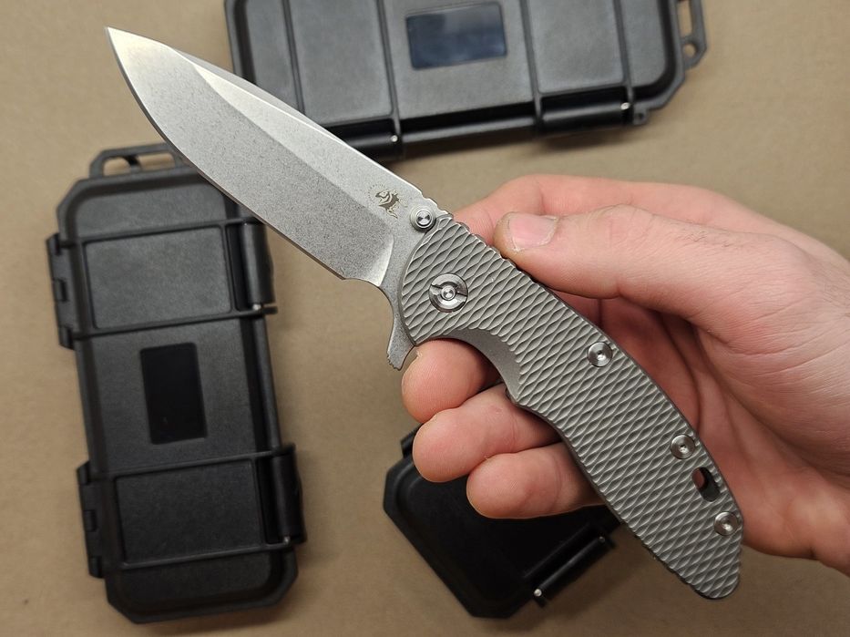 Składany nóż JUFULE N690 Hinderer ostrzy XM18 tytanowa