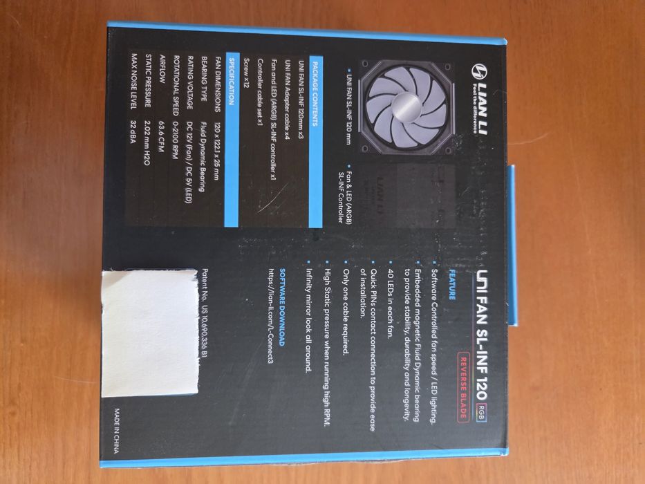 Ventoinhas lian li  Uni Fan infinity  Reverse Blade novas garantia
