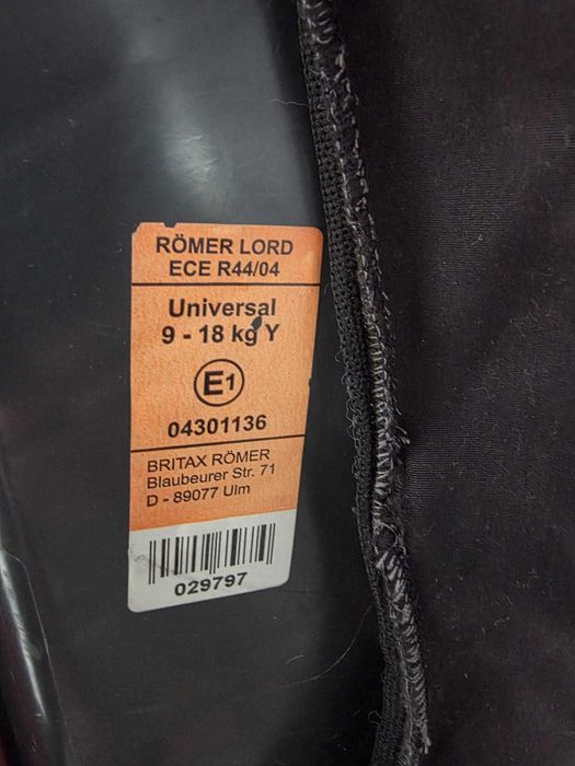 Fotelik samochodowy Britax Römer Lord 9–18 kg