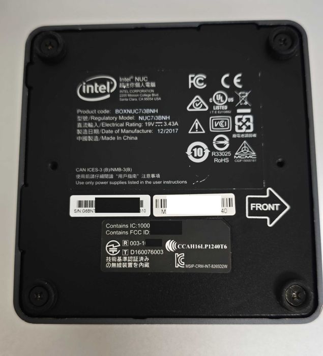 Міні-комп'ютер Intel NUC NUC7i3BNH i3-7100U/8Gb ddr4/256Gb nvme/wifi/BT