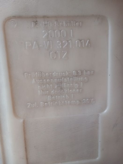 Zbiornik 2000L na olej napędowy, deszczówke