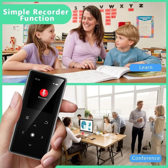 MP3-плеєр 64ГБ з Bluetooth, динаміком та FM-радіо з диктофоном та навушниками