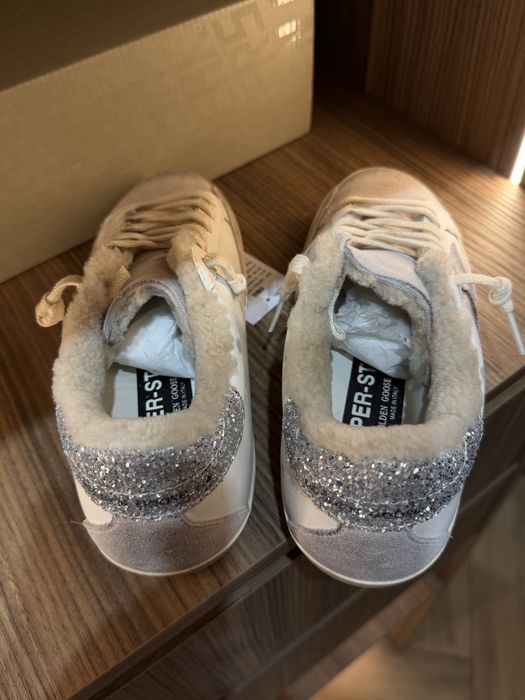 37, 38, 39 Утеплені кеди Golden Goose натуральна шкіра, замша, хутро