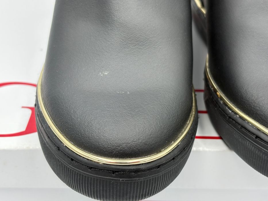 ‼️Nowe oryginalne botki GUESS Freda czarne 38 AZ087 skóra koturna 10cm