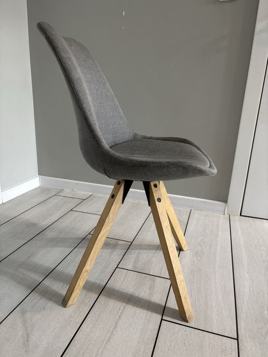 Krzesla 6 sztuk szare różowe skamdynawskie