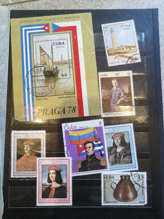 альбом с марками, фауна, живопись, абстракция, морские, юбилейные, нач