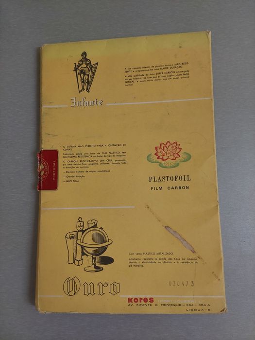 Papel químico na caixa Kores