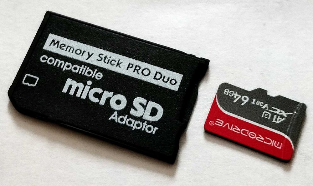 Karta pamięci microSD 64gb + Adapter MS ProDuo do konsola Sony PSP