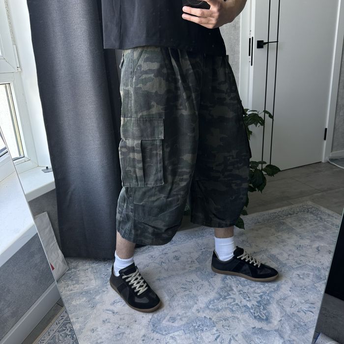 Camo cargo distressed oversize baggy y2k shorts sk8 racer jaded london balenci довгі широкі оверсайз шорти карго камо камуфляж military real tree реп